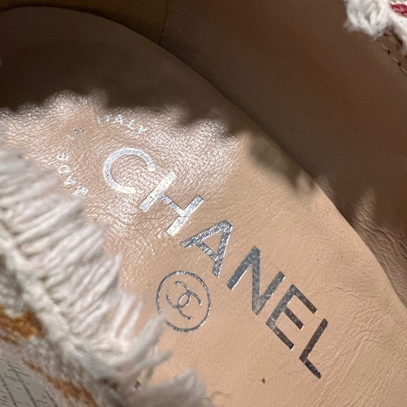 Chanel logo canvass heel wedge size 36 C - Picture 8 of 13